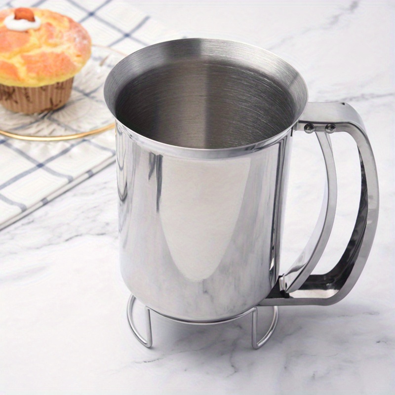 Oriental Trading Company 1pc Handheld Stainless Steel Batter Separator; Cupcake Batter Funnel; Batter Stirrer Silver