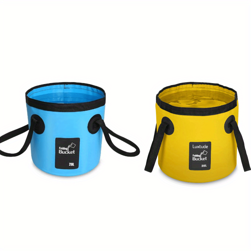 Xrkuu Folding Bucket with Handle, Collapsible Water Container 5 Gallon  (20L), Portable Lightweight Bucket for Fishing, Camping, Hiking, Car  Washing