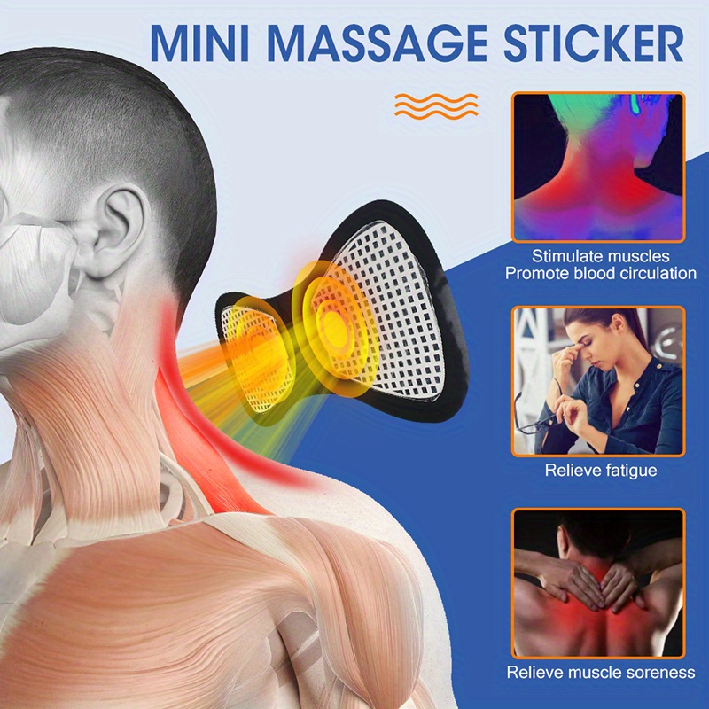 Mini parche eléctrico para masaje cervical masajeador de espalda y cuello 8  modo