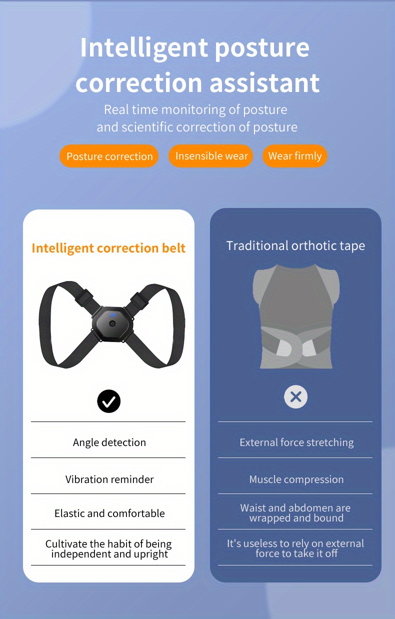 Smart Posture Corrector Belt with Intelligent Detection Vibration