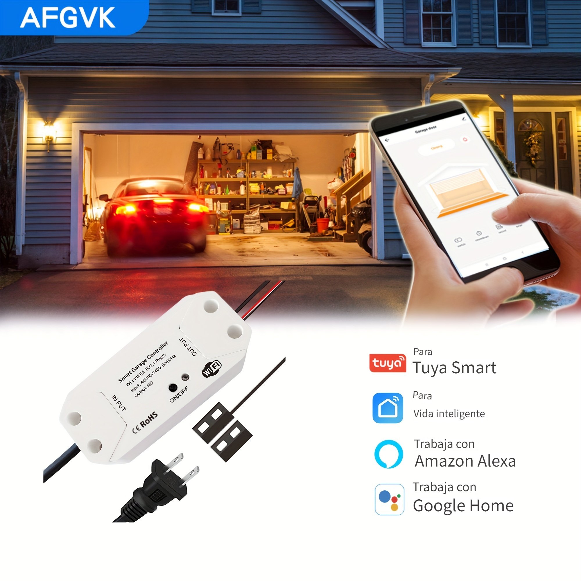 Enchufe inteligente para exteriores con enchufe WiFi resistente, control  remoto, impermeable, compatible con Alexa Google Assistant, no requiere