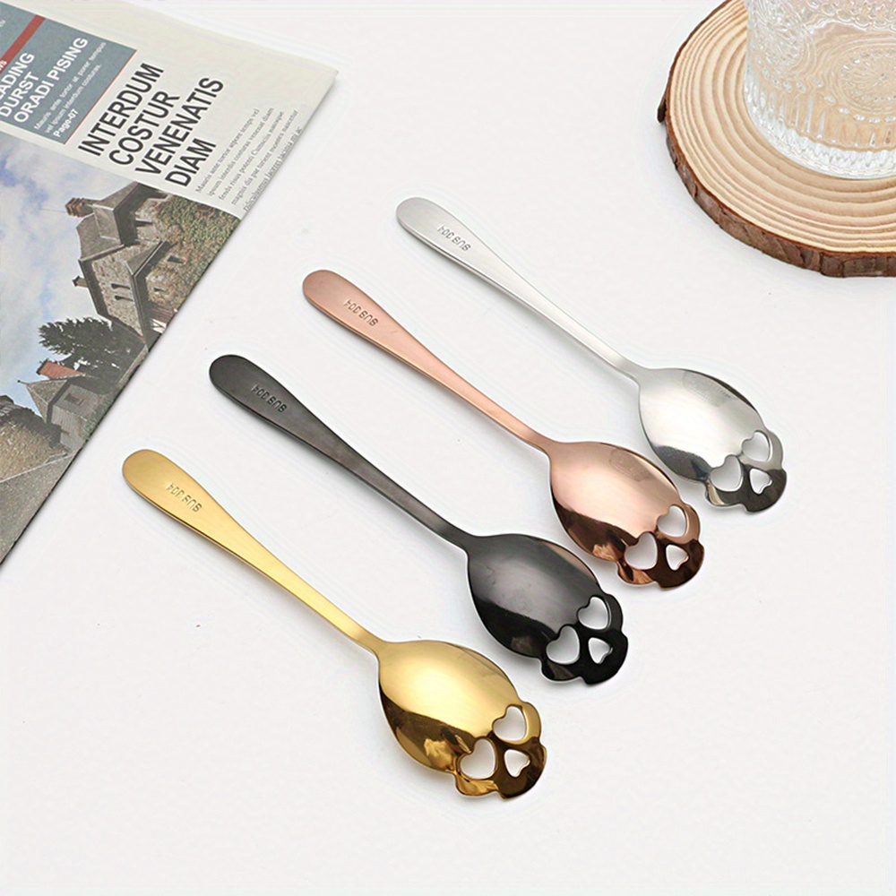 2 Pcs Skull Spoon Dessert Creative Stirring Spoons Concentrate