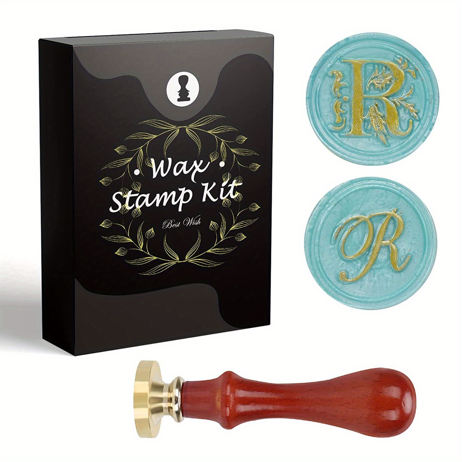 Wedding Wax Seal Stamp Kit  Two Initial Wax Seal Stamp