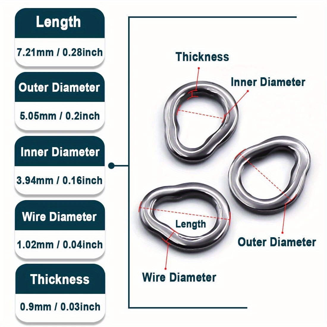 9km 20~ Stainless Steel Split Rings Fishing Solid Lures - Temu