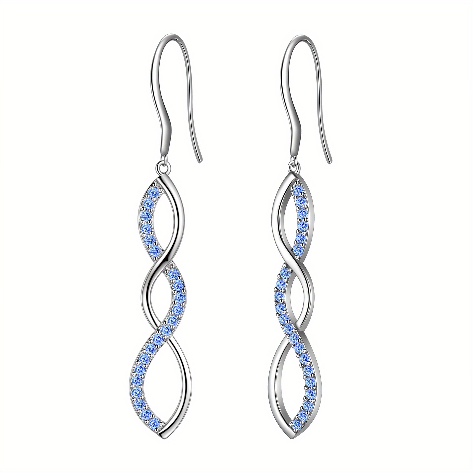 Silver Spirals Crystal Clear Earrings - Trace Ellements