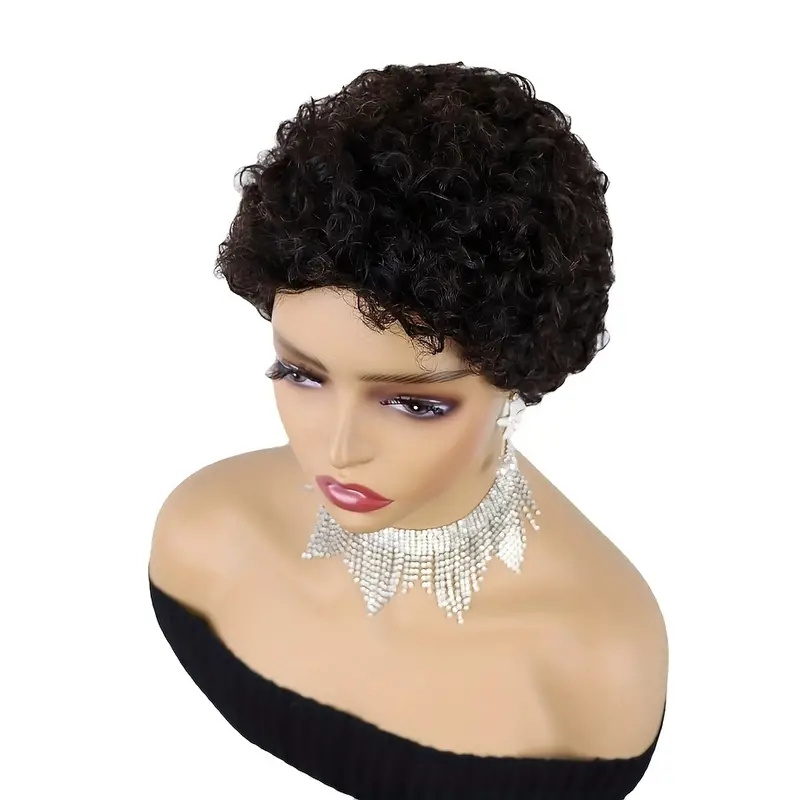 Machine Made Wigs Short Water Wave Low Cut Pixie Human Wig Hair Brazilian  Remy Hair Afro Kinky Curly Wigs - China Brazilian Remy Hair Wigs and Afro  Kinky Curly Wigs price