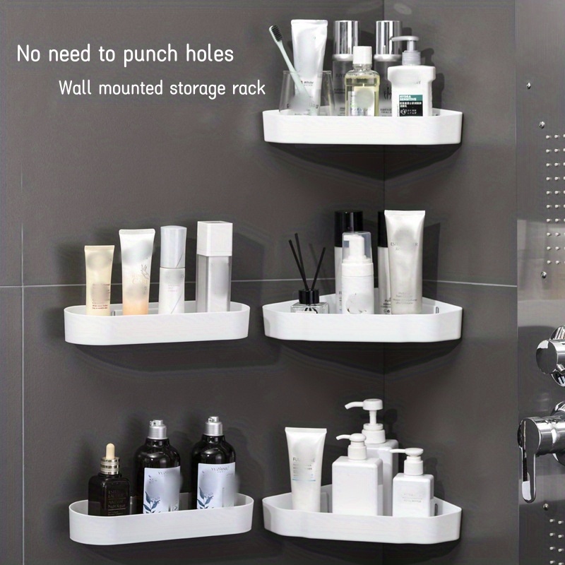 Maximize Your Bathroom Storage Space With This Triangular Wall-mounted  Storage Shelf For Bathroom And Kitchen! (2pcs/set)