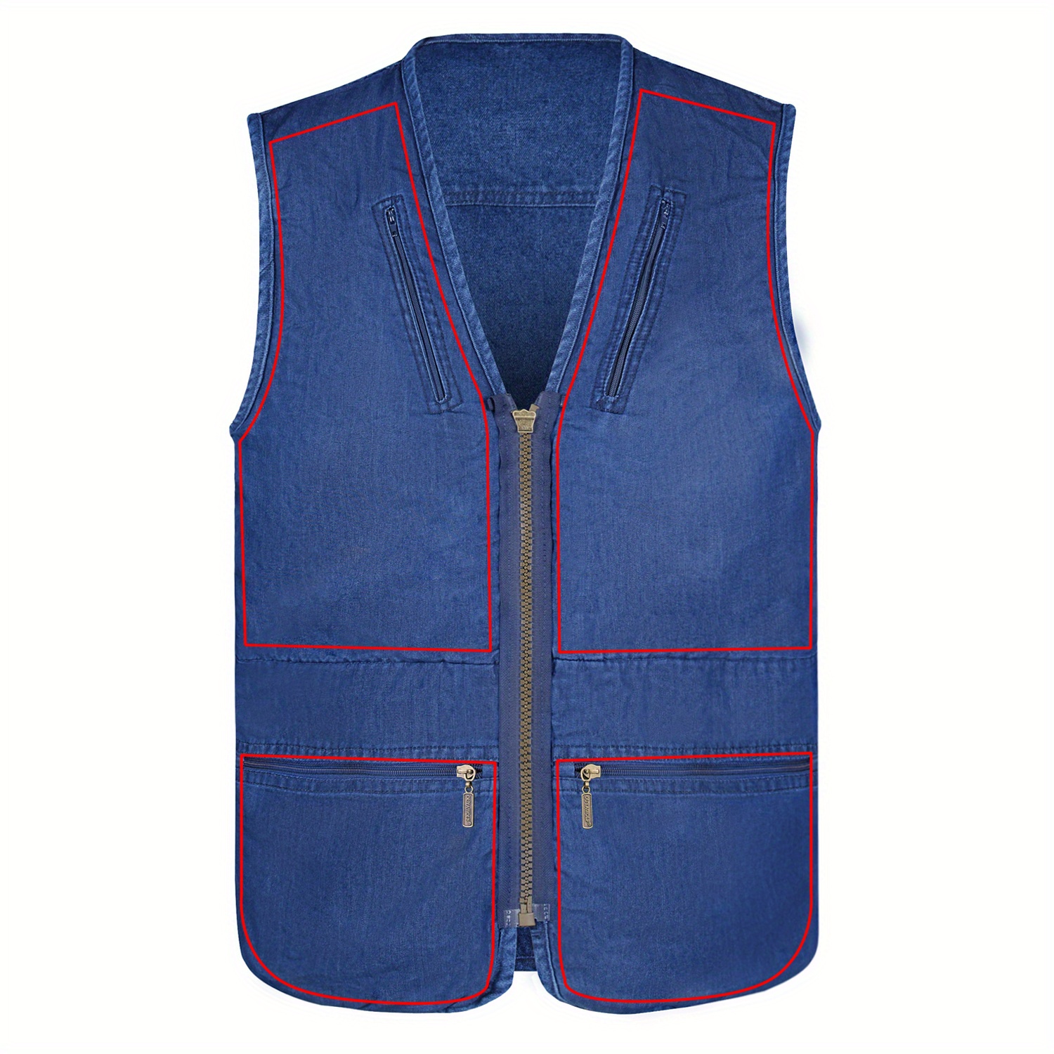 Zipper Pockets Cargo Vest, Men's Casual Outwear Zip Up Vest For Spring  Summer Outdoor Fishing Photography