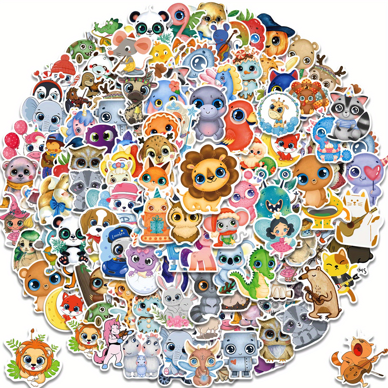 Cartoon Small Animal Stickers Cute Animal Graffiti Stickers - Temu