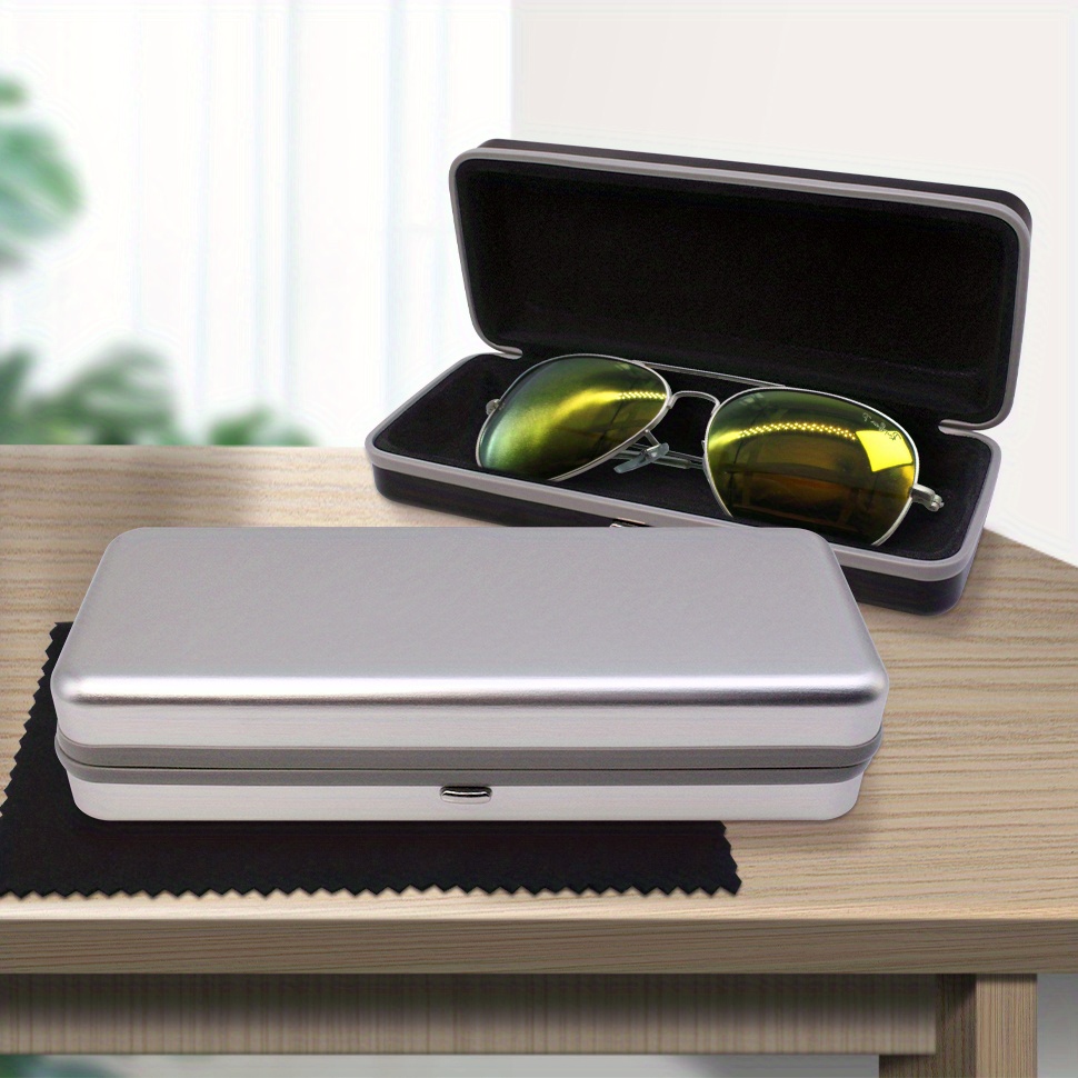   aluminum alloy eyeglass case for women multi pair storage organizer portable glasses holder details 5