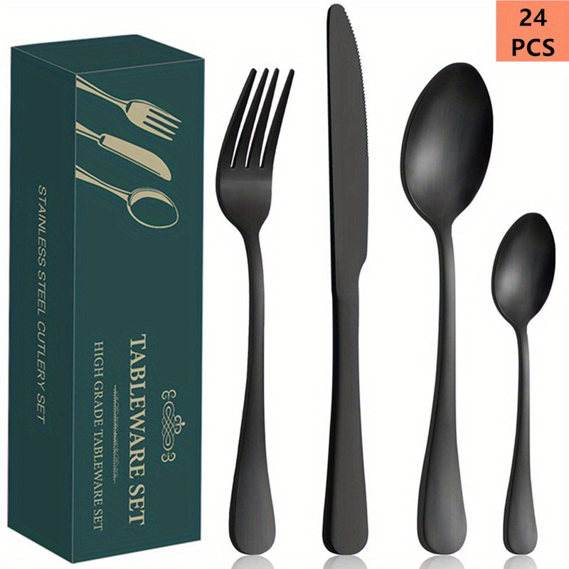 Silverware Set Stainless Steel Flatware Cutlery Set Service - Temu