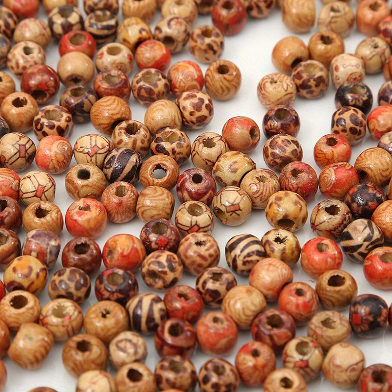 100pcs Mixed Large Hole Wooden-Beads Jewelry Crafts For DIY Jewelry Making  New