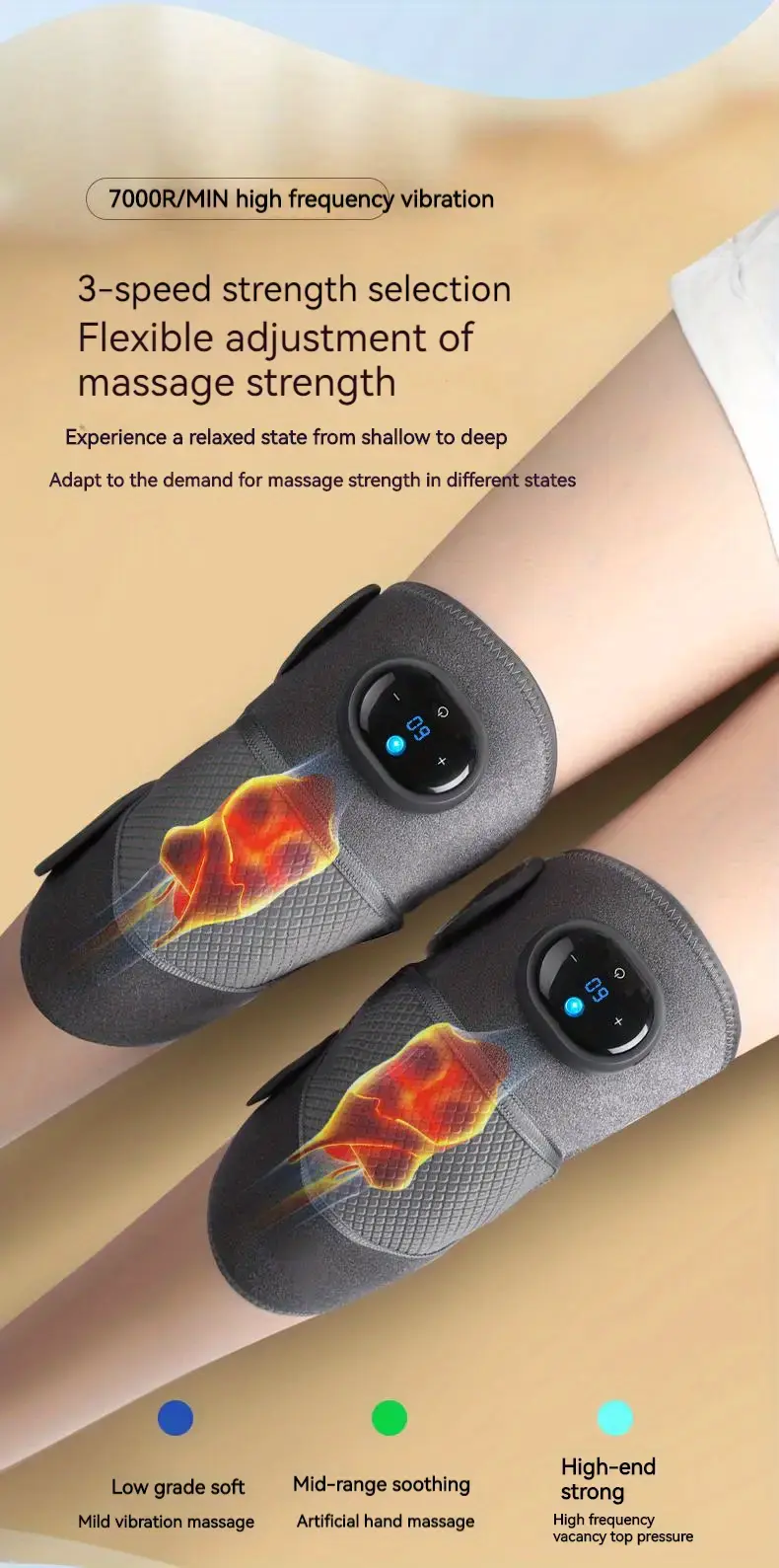 relax and rejuvenate with this 3 in 1 heated knee massager brace wrap vibrating heat pad for knee elbow and shoulder pain relief details 2