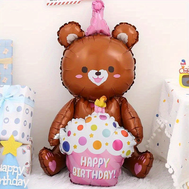 Cute Bear Birthday Party Balloon Decoration Perfect Theme - Temu