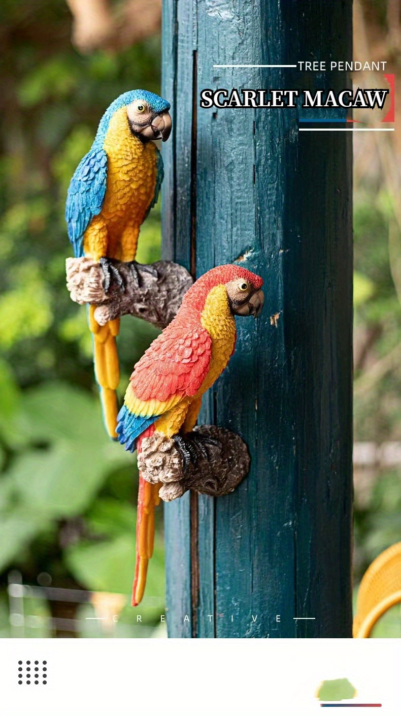 Figuras de loros esculturas colgantes de resina de loros de exterior  Estatuas de loros realistas Esc ANGGREK Otros