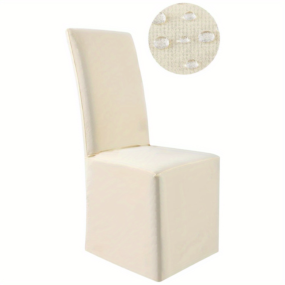 Waterproof Long Dining Chair Covers Soft Stretch Dining Chair Slipcovers