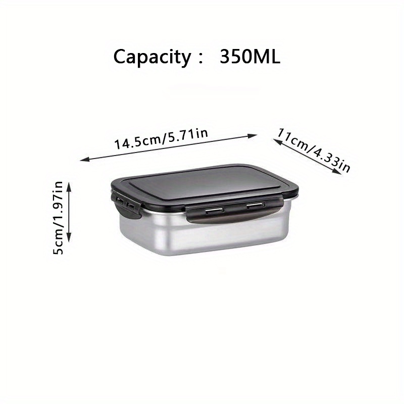 1pc 3800ml 304 Stainless Steel Refrigerator Food Preservation Box, Large  Capacity Leak-proof Portable Vegetables Fruit Salad Storage Container