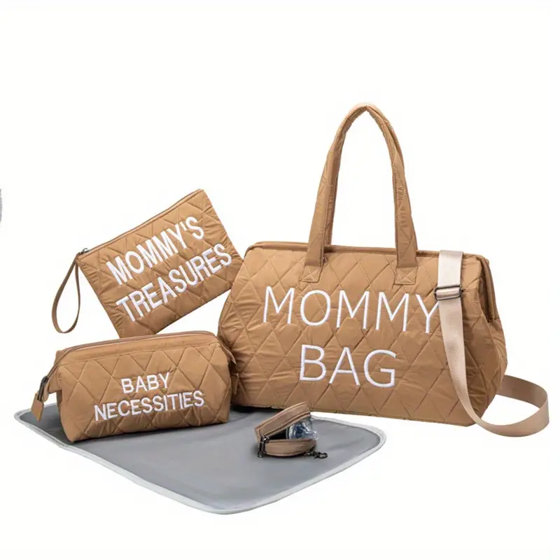 5PCS Diaper Bag Tote Set - Baby Bags for Mom (Pink)