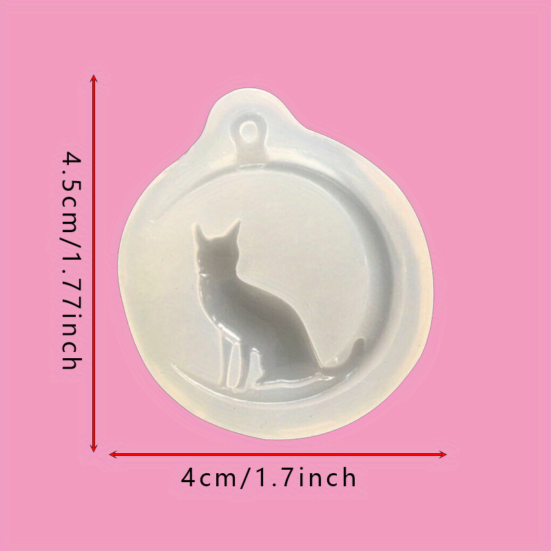 1 Pc Moon Cat Silicone Pendant Mold Jewelry Making Resin Mould Epoxy Casting Craft Diy Resin Pendant Silicone Casting Mold For Earrings Necklace Bracelet Making