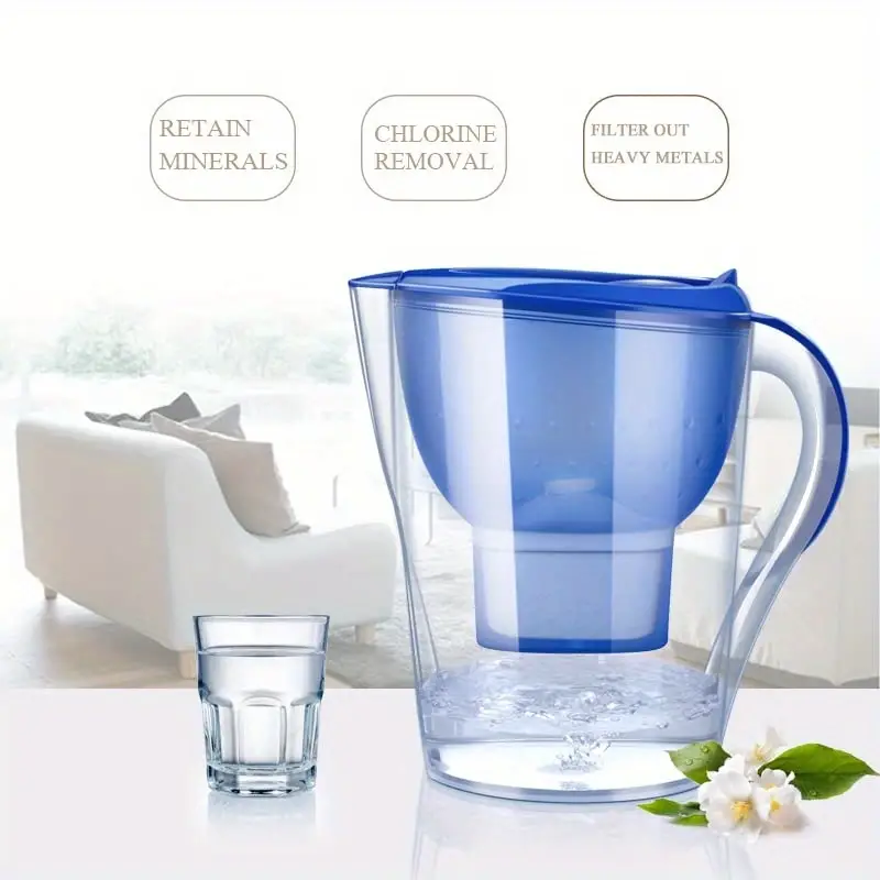 1pc 3 5L Water Filter Kettle To Purify WaterAlkaline Water Filter Pitcher Removes Fluoride Chlorine Heavy Metals Impurities Hydrogenated Water High PH Of 9 5 Adds Magnesium Everyday Water Filter Pitcher With Filter details 4