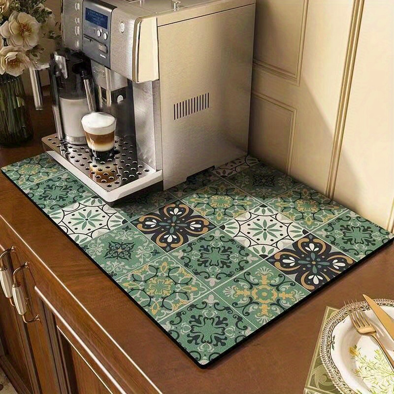 Coffee Maker Mat For Kitchen Counter Protector, Retro Dish Drying Mat,  Checkered Pattern Super Absorbent Anti-slip Coffee Mat, Coffee Bar Mat For Coffee  Maker And Espresso Machine, Kitchen Accessaies, Kitchen Gadgets, Cheap