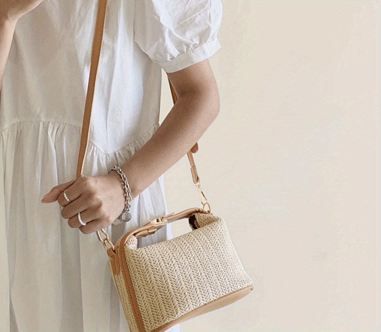 Summer Woven Straw Handbag, Boho Style Clutch Purse, Women's Crossbody ...