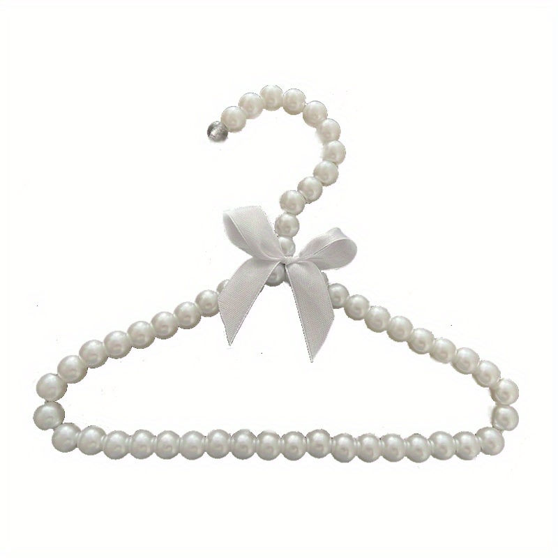 2 PCS Mini Small Clothes Hangers Pearl eaded Beads with Ribbon