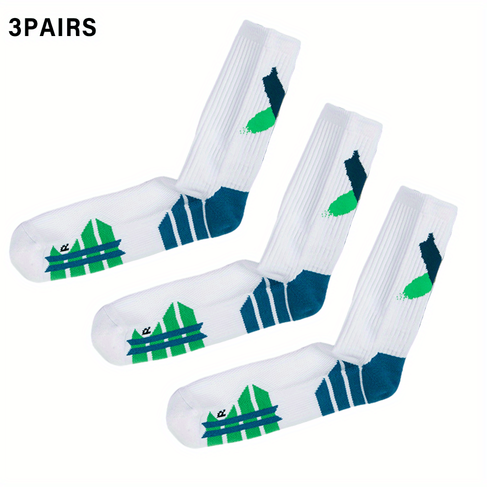 3Pairs Breathable Compression Football Mid calf Socks