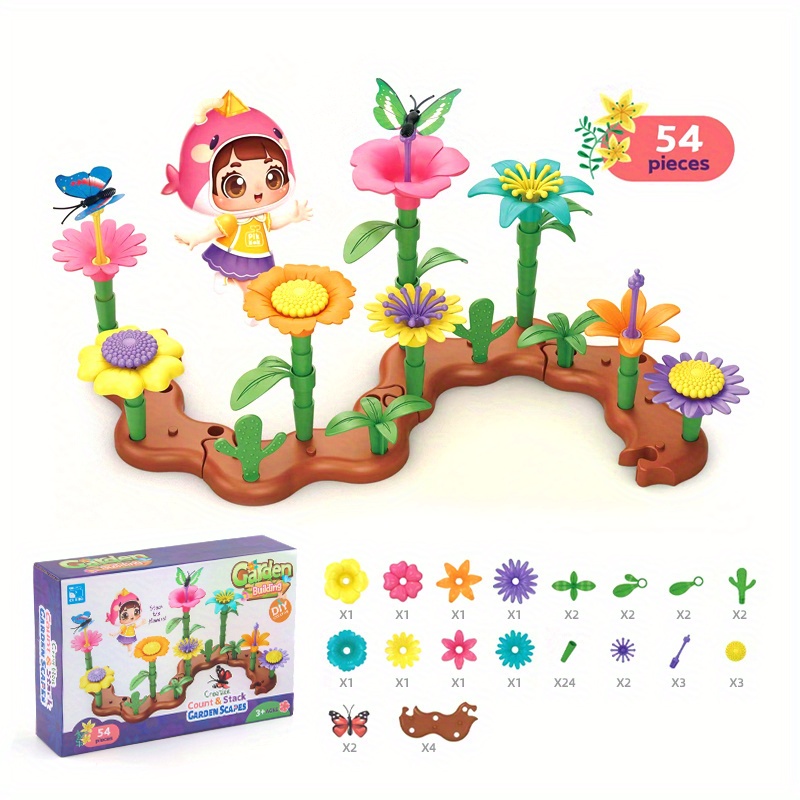 BIRANCO. Juguetes de construcción de jardín de flores - Construye un ramo  de arreglos florales para niños pequeños y niños regalos para niñas de 3,  4