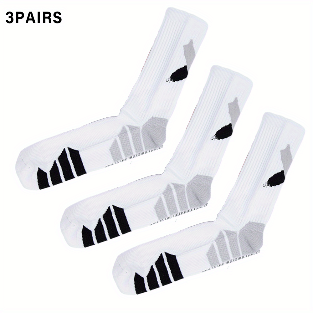 3Pairs Breathable Compression Football Mid calf Socks