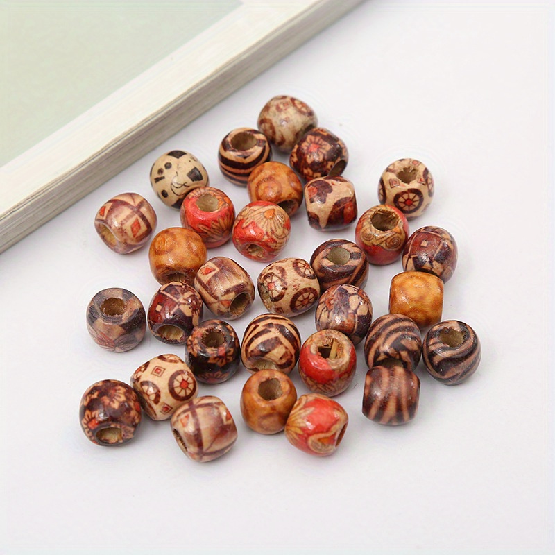 100Pcs Mixed Large Hole Wooden-Beads Jewelry Crafts For DIY