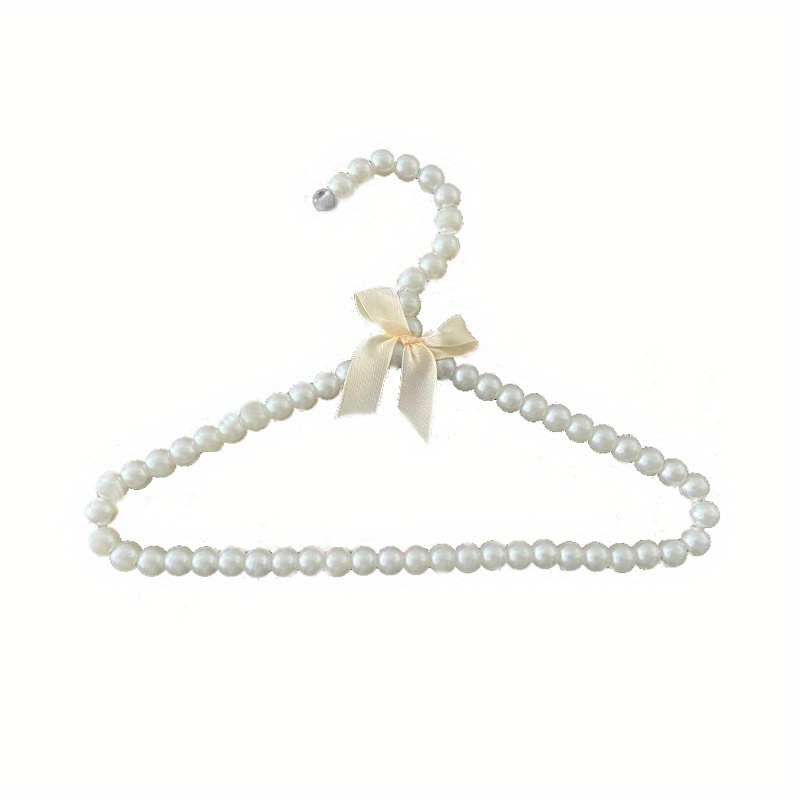 2 PCS Mini Small Clothes Hangers Pearl eaded Beads with Ribbon