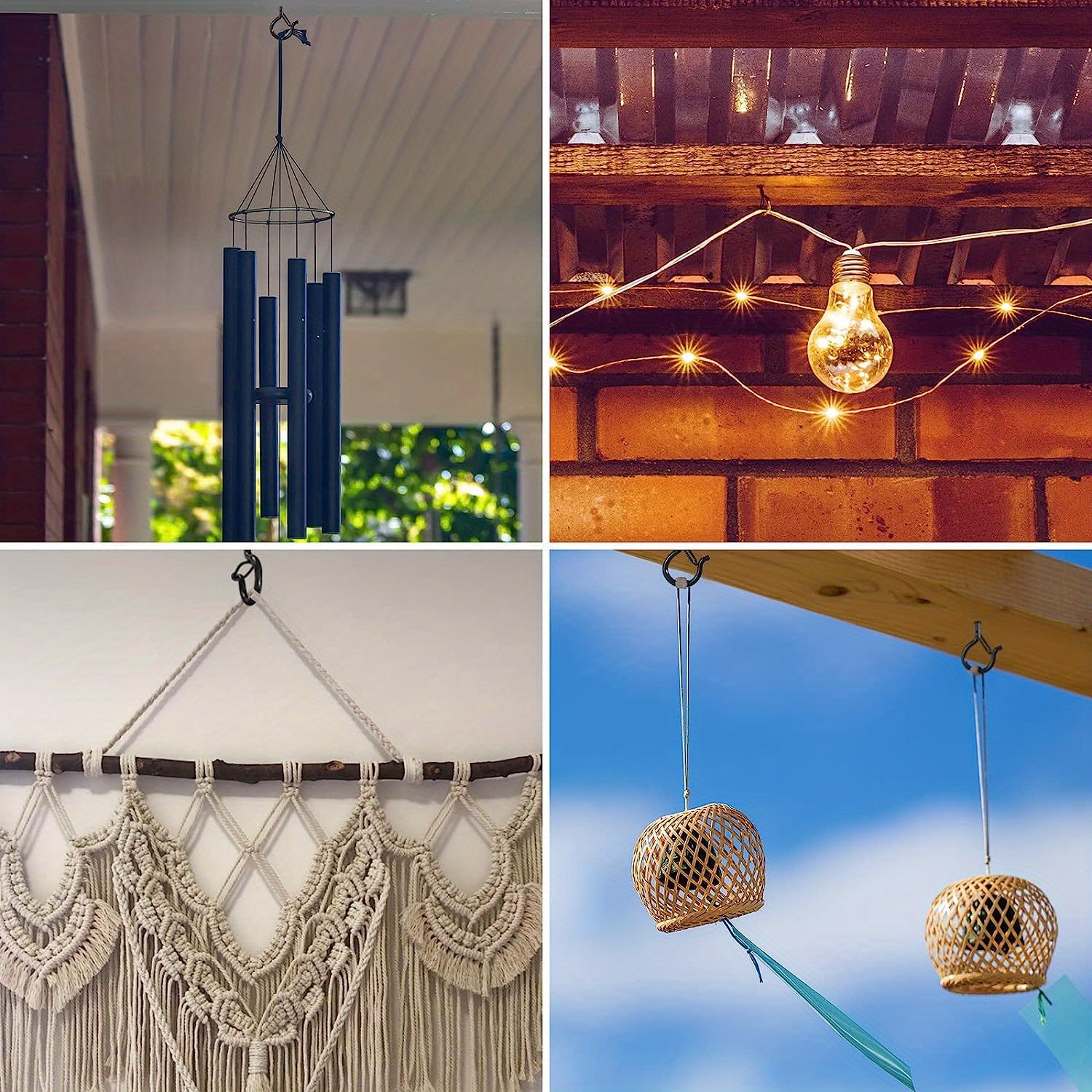 20pcs Outdoor Q Hanger Hooks For Outdoor String Lights Screw Hooks For