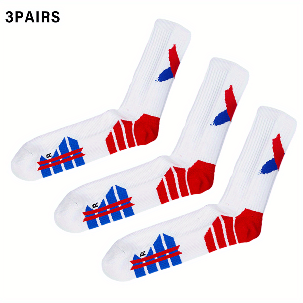 3Pairs Breathable Compression Football Mid calf Socks