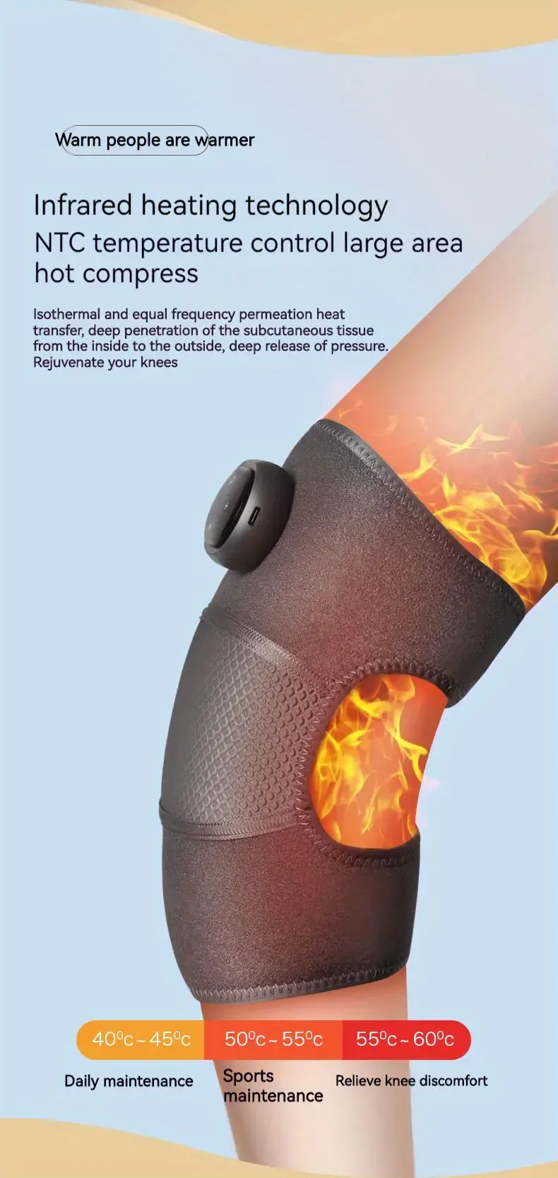 relax and rejuvenate with this 3 in 1 heated knee massager brace wrap vibrating heat pad for knee elbow and shoulder pain relief details 0