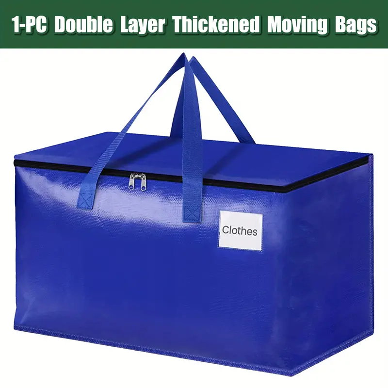 7-Pack Heavy Duty Extra Large Moving Bags W/Reinforced Handles & Zippers,  Storage Totes For Space Saving, Alternative to Moving Box, Packing & Moving