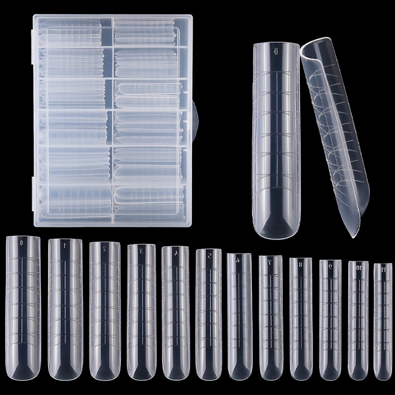 

120pcs Clear Full Cover Dual Nail System For Uv Gel Acrylic Nail Art - Includes Scale And U-shaped Tips For Extension - Perfect For Artificial Nail Tips