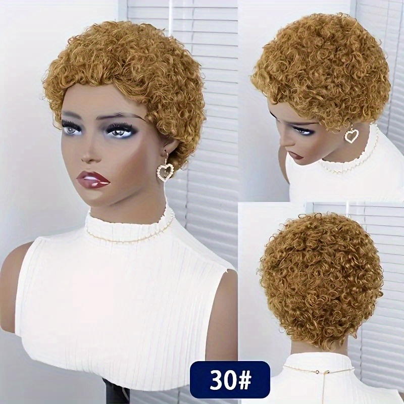 Afro wig/pixie cut wig/short afro wig/Afro pixie wig/short wig/Low cut afro  curl wig- natural remy human hair - AliExpress