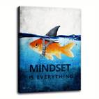 1pc inspiration wall art posters goldfish pictures mindset is everything print poster big shark canvas painting artwork home decor for living room bedroom office unframed