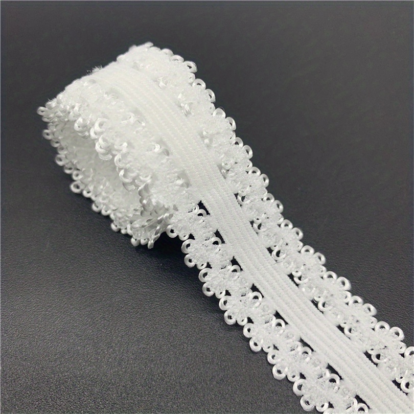 2yards Length 20mm Elastic Band Crown Edge Frilly Lace Trim Elastic Spandex Band For Sewing Fabric Diy Garment Sewing Accessories Clothing Accessories