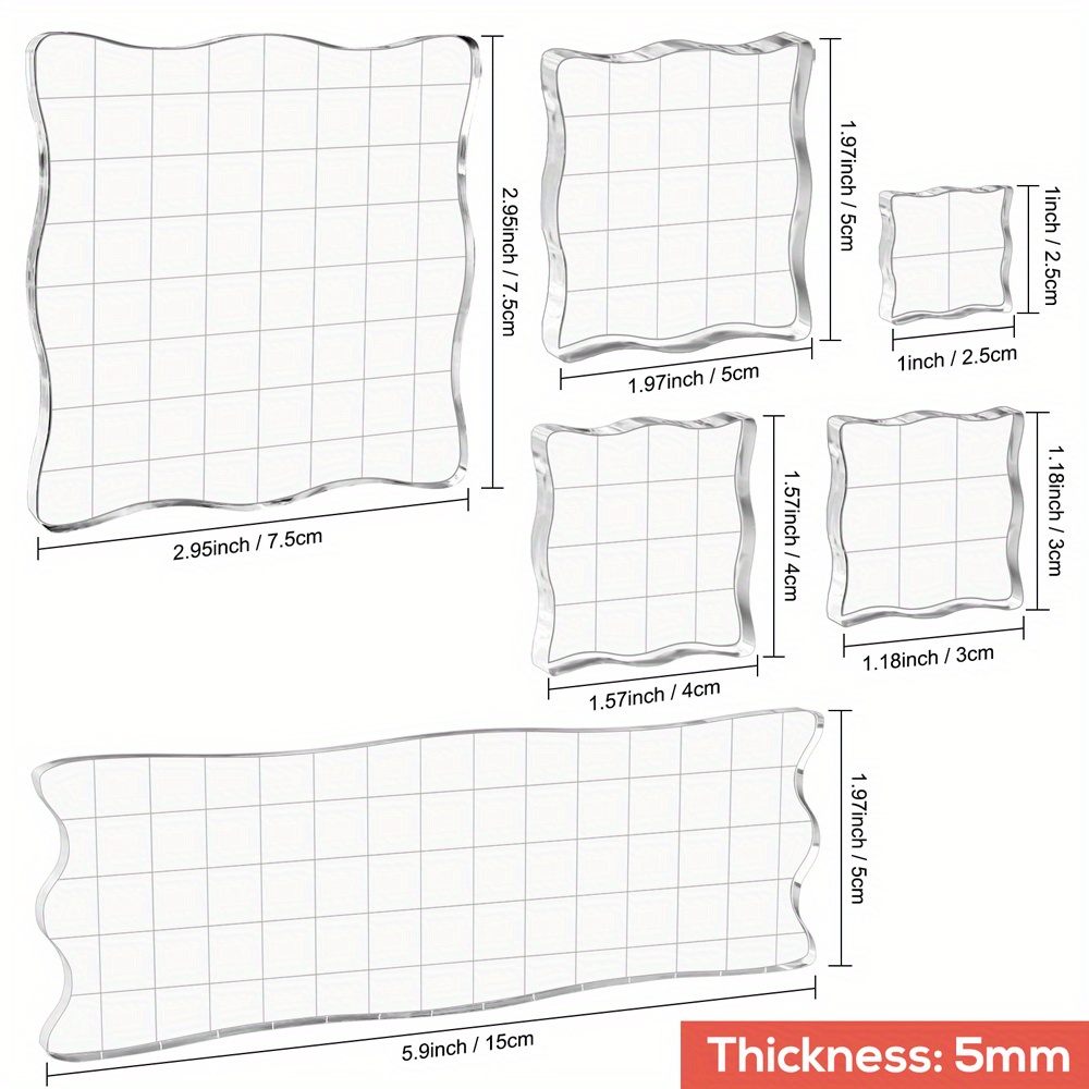 Clear Acrylic Stamp Block Kit With Grid Lines For Getting - Temu