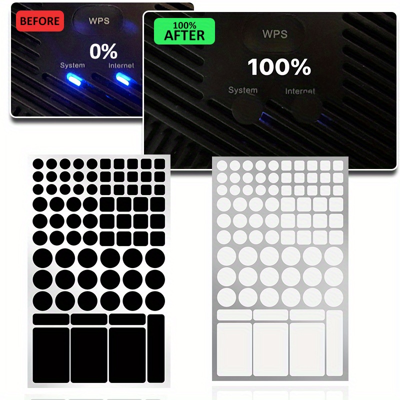 Ruibeauty LED Light Blocking Sticker, Light Dimming LED Filters, Dimming  Sheets for Routers, LED Covers Blackout, Dimming 50% ~ 100% of LED Lights
