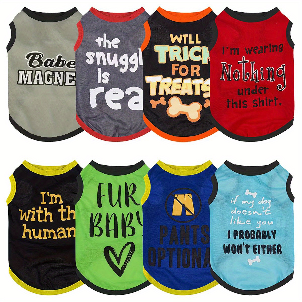 TEMU 8pcs Of Stylish & Airy Dog Shirts - Perfect For Pet Outdoor Playing