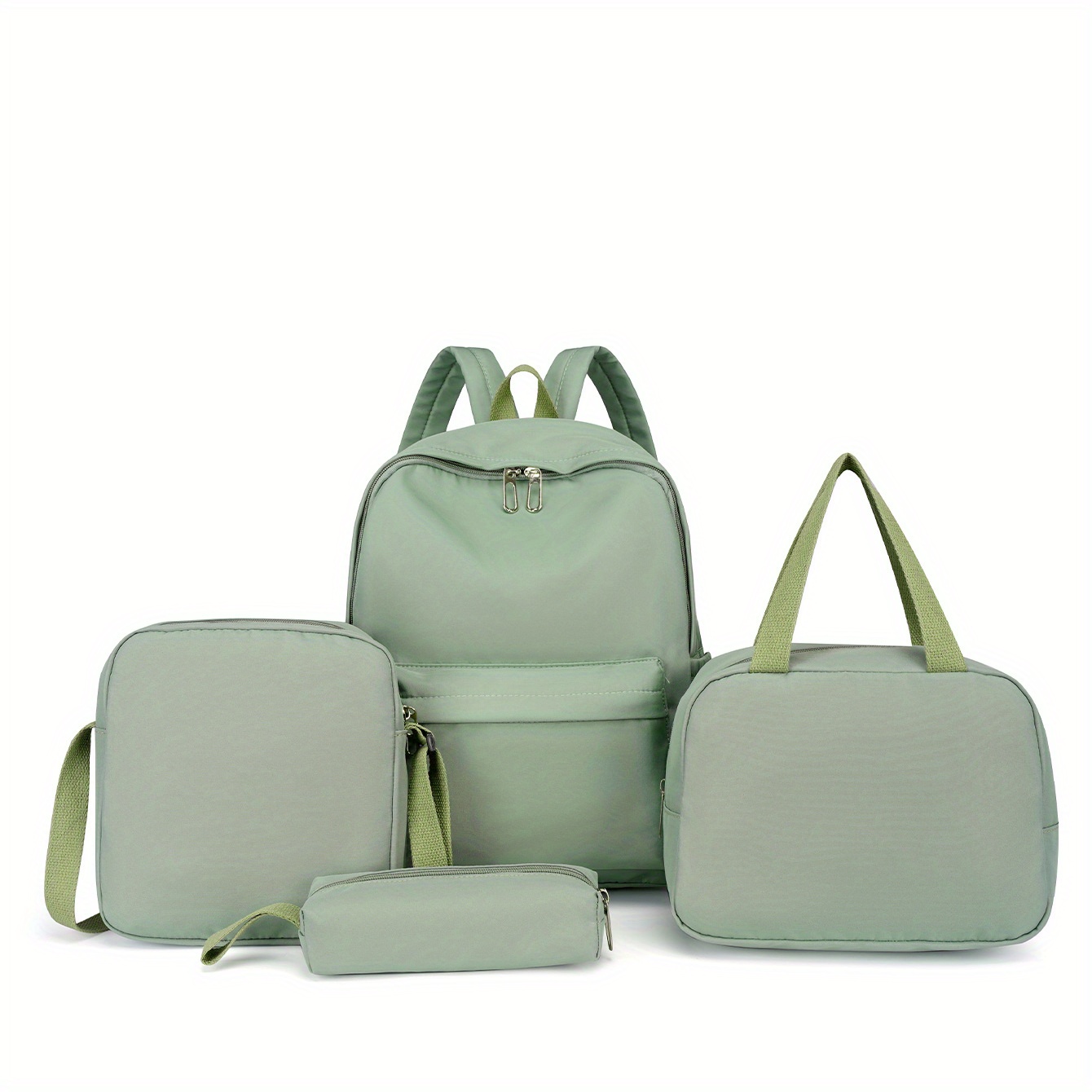 Mochila de 4 piezas, bolso cruzado, bolso y bolso para bolígrafo, mochilas de viaje informales clásicas de color sólido para hombres y mujeres, mochila de gran capacidad, mochilas escolares, bolsas para libros para niñas y estudiantes, mochila grande para estudiantes escolares de estilo preppy - Imagen 15