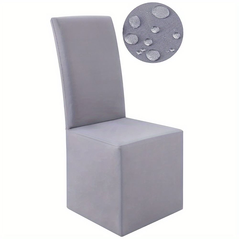 Waterproof Long Dining Chair Covers Soft Stretch Dining Chair Slipcovers
