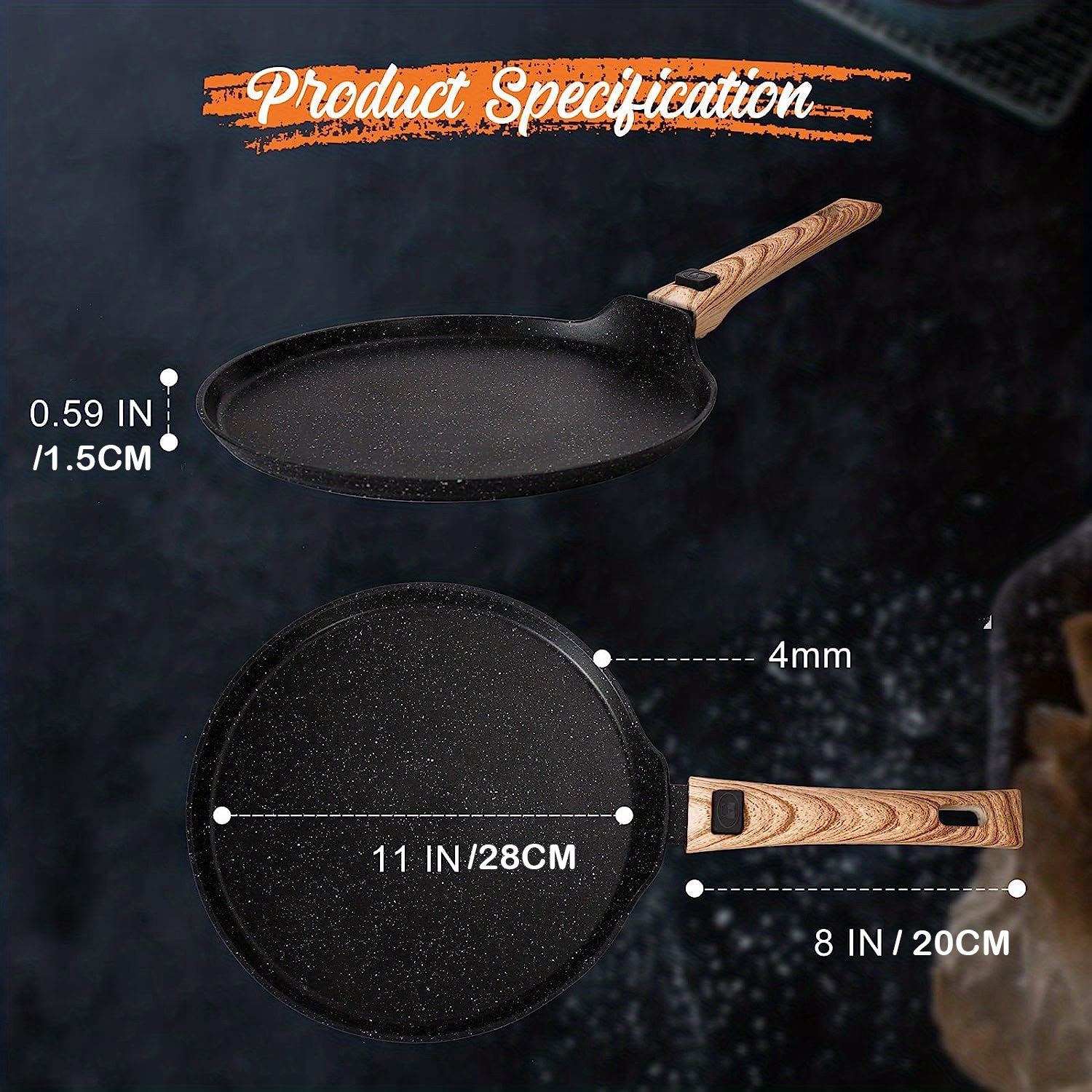 Nonstick Crepe Pan With Spreader Tortilla Tawa Dosa Pan - Temu