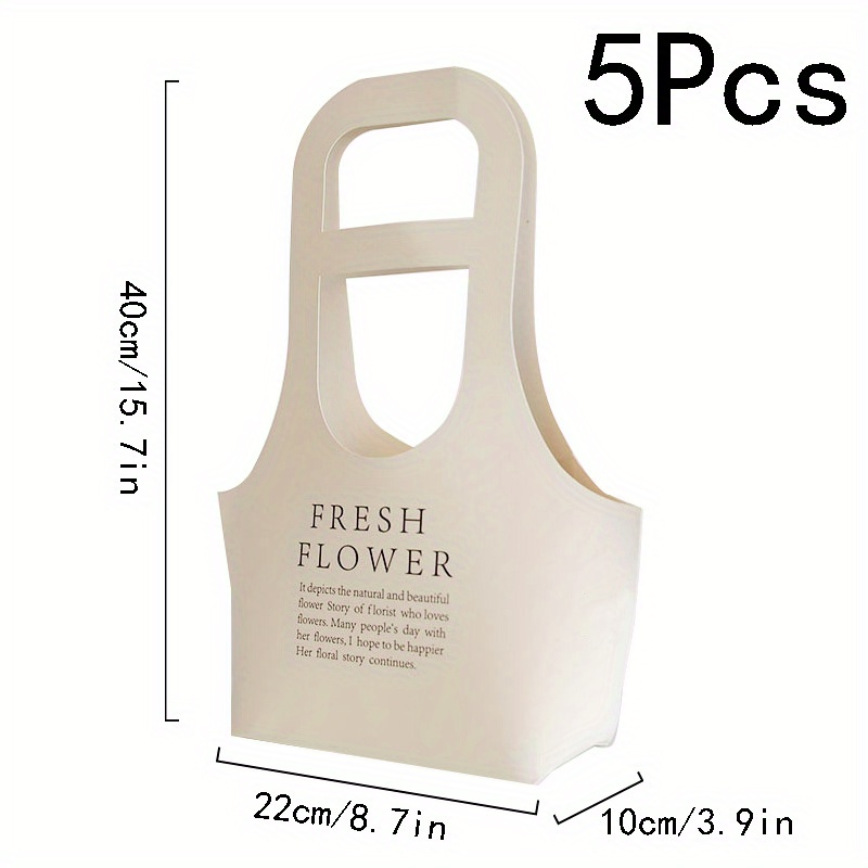 5pcs, Día De La Madre Carta Flor Tote Bag, Arreglo Floral Papel Kraft  Plegable Cesta De