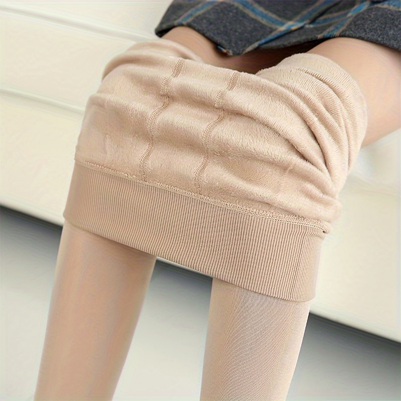 Fuzzy Thermal Footless Tights Thick Warm Plush Lined - Temu Philippines