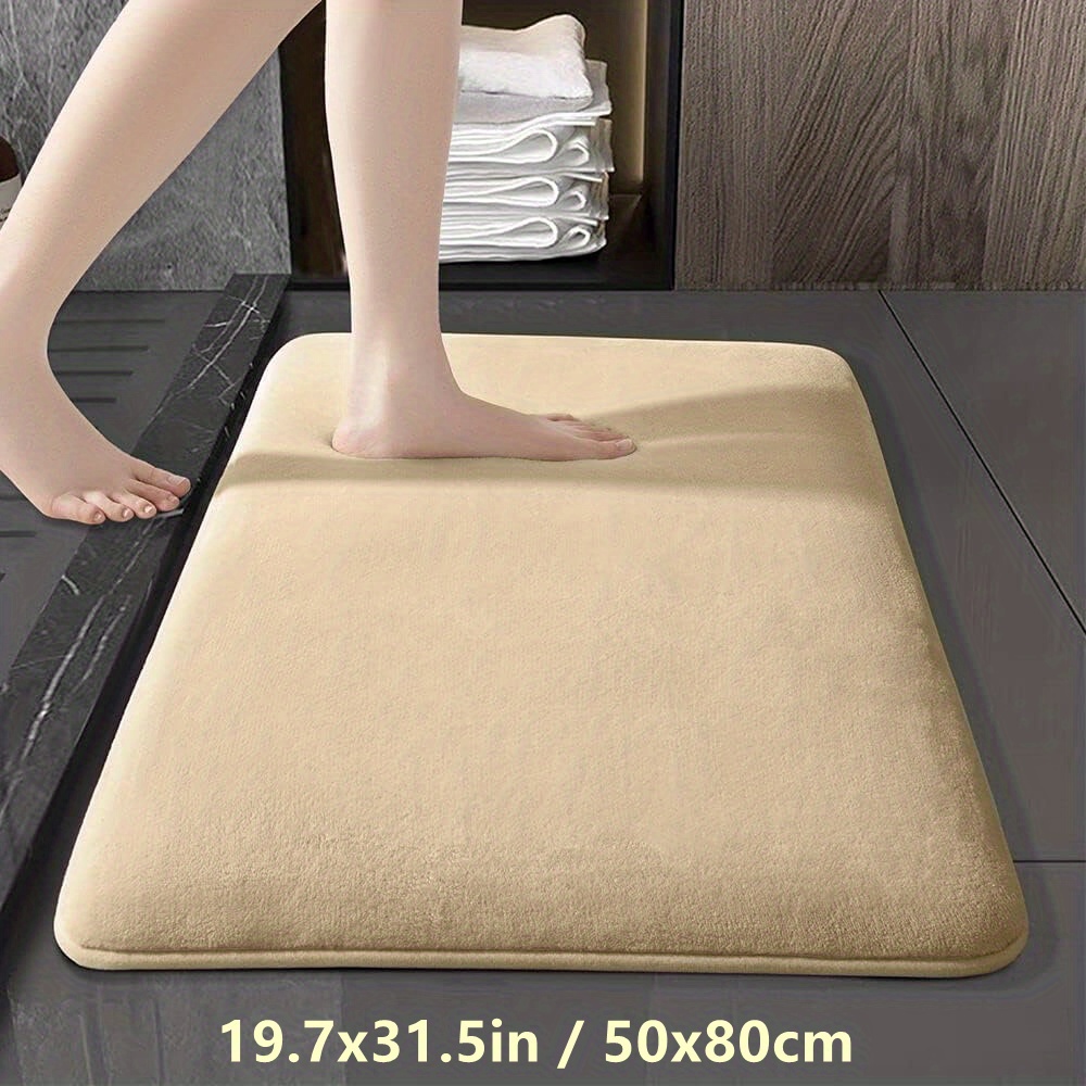 Unique Bargains Memory Foam Bathroom Mat Non Slip Soft Bath Mats Rugs  Machine Washable 2 Pcs Beige 31x19 : Target