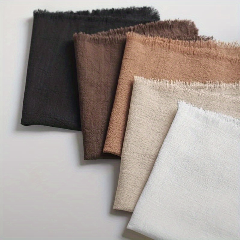 Paquete de 40 servilletas de tela marfil de algodón y lino a granel de 16.5  x 16.5 pulgadas, servilletas de gasa hechas a mano con flecos, de algodón